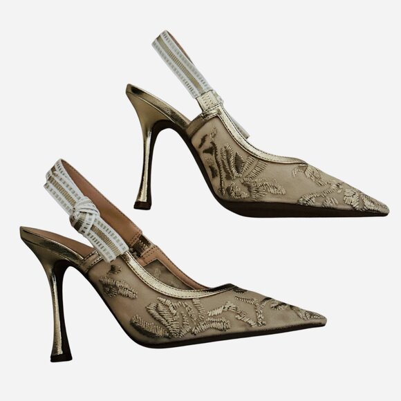 Steve Madden BRI Gold Multi Slingback Heels - Picture 4 of 8